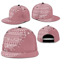 Fiji Marau na Kerisimasi Snapback Cap Dusty Rose Tagimoucia Tapa Masi Tribal - Polynesian Pride