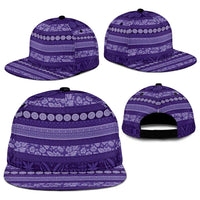 Fiji Marau na Kerisimasi Snapback Cap Purple Tapa Masi Inspired Christmas - Polynesian Pride