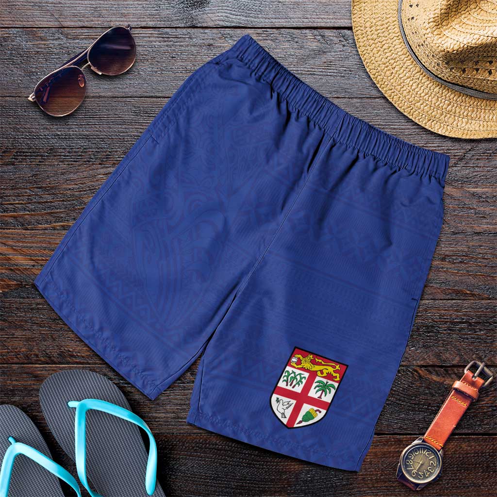 Fijian Football Shorts for Men Tapa Pattern and Shark Tribal
