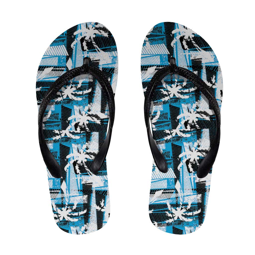 Fijian Rugby Flip Flops Grunge Palm Stylized