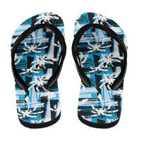 Fijian Rugby Flip Flops Grunge Palm Stylized