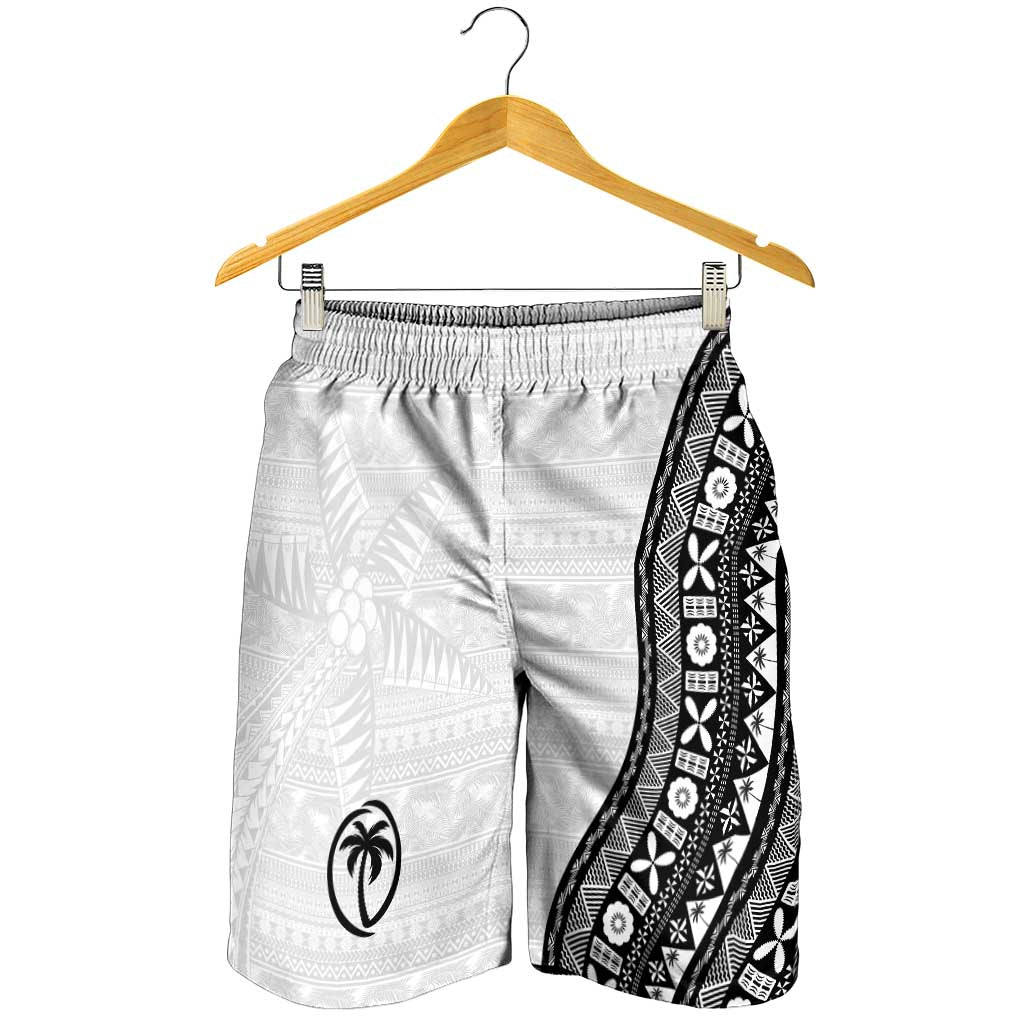 Fijian Rugby Shorts for Men Tapa Pattern and Palm Tree Tribal