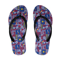 Filipino Maligayang Pasko Flip Flops Pacific Patchwork Xmas Vibes - Polynesian Pride