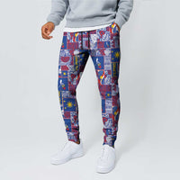 Filipino Maligayang Pasko Jogger Pants Pacific Patchwork Xmas Vibes - Polynesian Pride