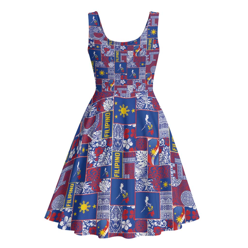 Filipino Maligayang Pasko Midi Dress Pacific Patchwork Xmas Vibes - Polynesian Pride