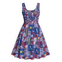 Filipino Maligayang Pasko Midi Dress Pacific Patchwork Xmas Vibes - Polynesian Pride