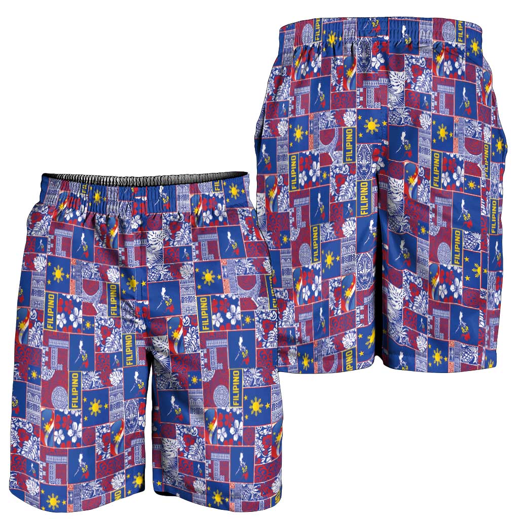 Filipino Maligayang Pasko Shorts for Men Pacific Patchwork Xmas Vibes - Polynesian Pride