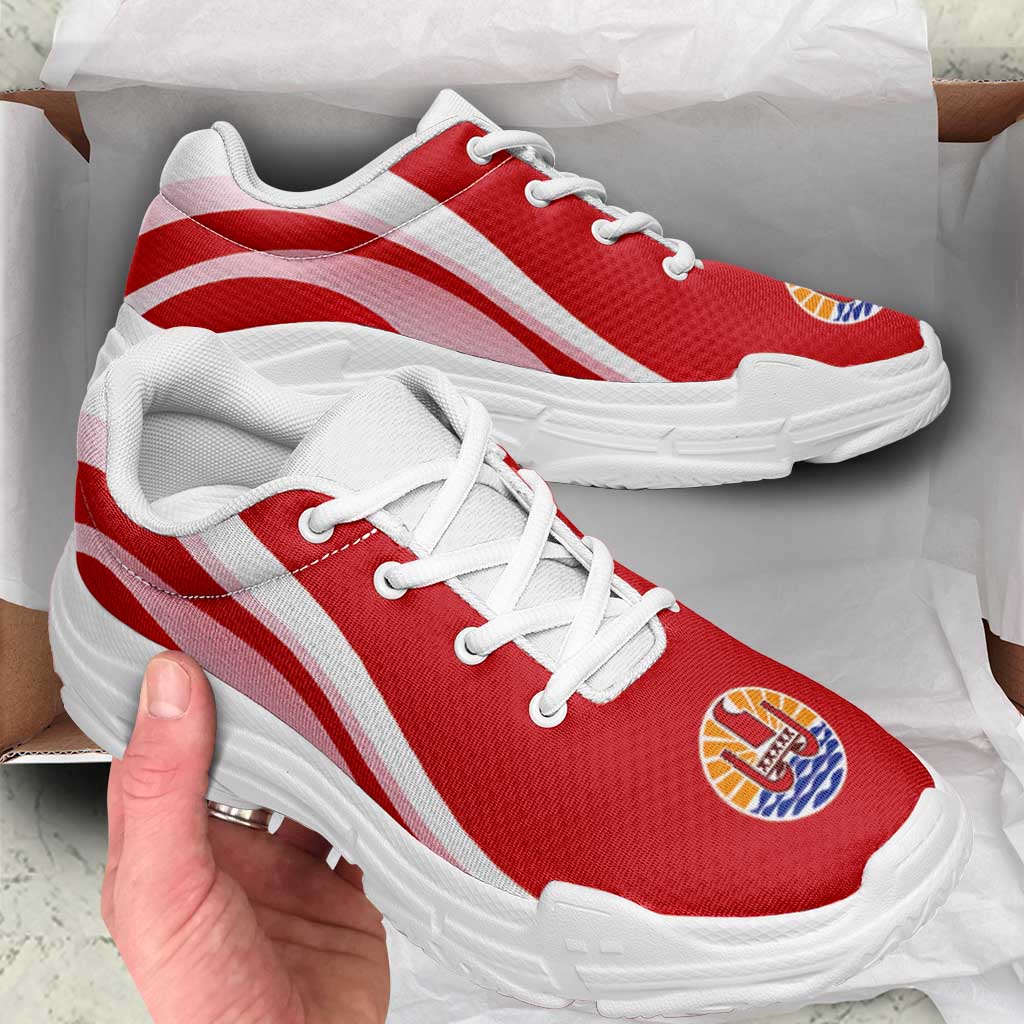 French Polynesia Chunky Sneakers Flag-Inspired Curve Style