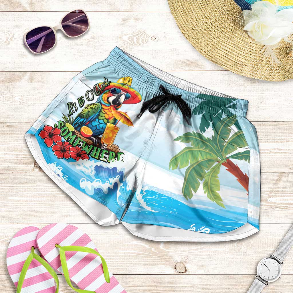 Funny Parrot Margarita Five O'clock Somewhere Shorts for Women