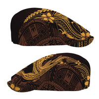 Gold Black Aloha Hawaii Jeff Hat Polynesian Shark Tattoo With Plumeria - Polynesian Pride