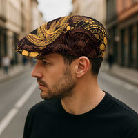 Gold Black Aloha Hawaii Jeff Hat Polynesian Shark Tattoo With Plumeria - Polynesian Pride