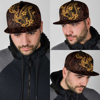 Gold Black Aloha Hawaii Snapback Cap Polynesian Shark Tattoo With Plumeria - Polynesian Pride