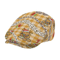 Gold Palaka Hawaii Mele Kalikimaka Jeff Hat Ohia Lehua Shell Leis Funny Gingerbread Santa - Polynesian Pride