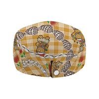 Gold Palaka Hawaii Mele Kalikimaka Jeff Hat Ohia Lehua Shell Leis Funny Gingerbread Santa - Polynesian Pride