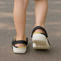 Gold Polynesian Pattern With Tropical Flowers Clogs Shoes - Polynesian Pride