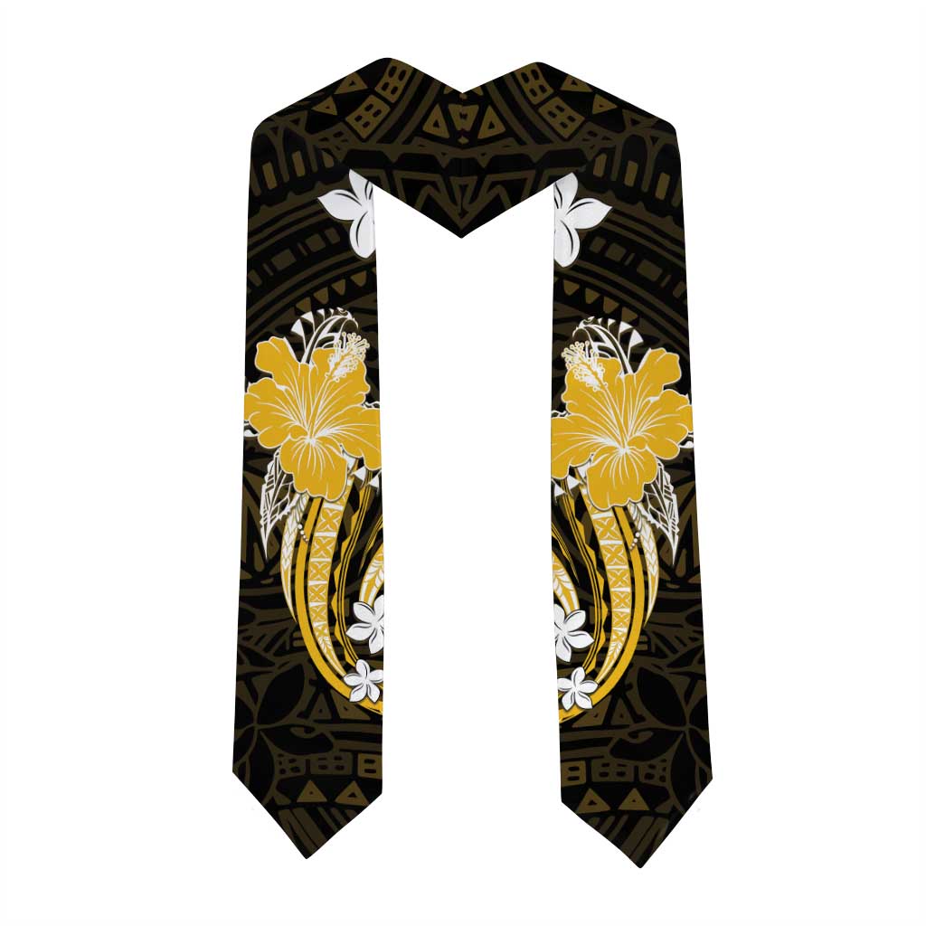 Gold Polynesian Pattern With Tropical Flowers Graduation Stole LT05 - Polynesian Pride