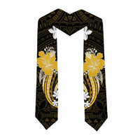 Gold Polynesian Pattern With Tropical Flowers Graduation Stole LT05 - Polynesian Pride