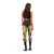 Gold Polynesian Pattern With Tropical Flowers Leggings - Polynesian Pride