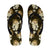 Gold Tropical Hawaii Flip Flops Seamless Monstera Plumeria Hawaiian Pattern - Polynesian Pride