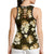 Gold Tropical Hawaii Hollow Tank Top Seamless Monstera Plumeria Hawaiian Pattern - Polynesian Pride