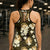 Gold Tropical Hawaii Hollow Tank Top Seamless Monstera Plumeria Hawaiian Pattern - Polynesian Pride