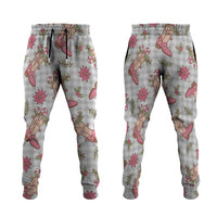 Gray Paniolo Palaka Hawaiian Cowgirl Christmas Jogger Pants - Polynesian Pride