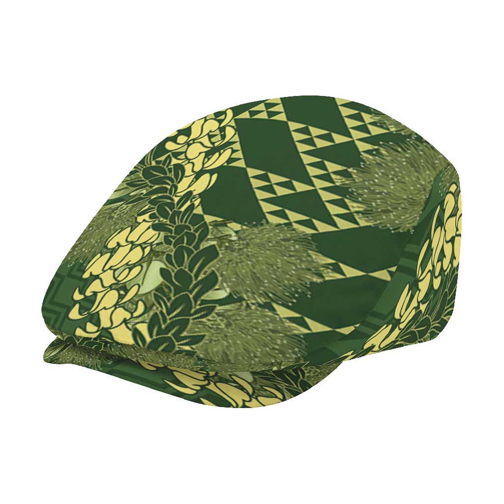 Green Aloha Hawaii Jeff Hat Hawaiian Kakau Ohia Lehua Lei - Polynesian Pride