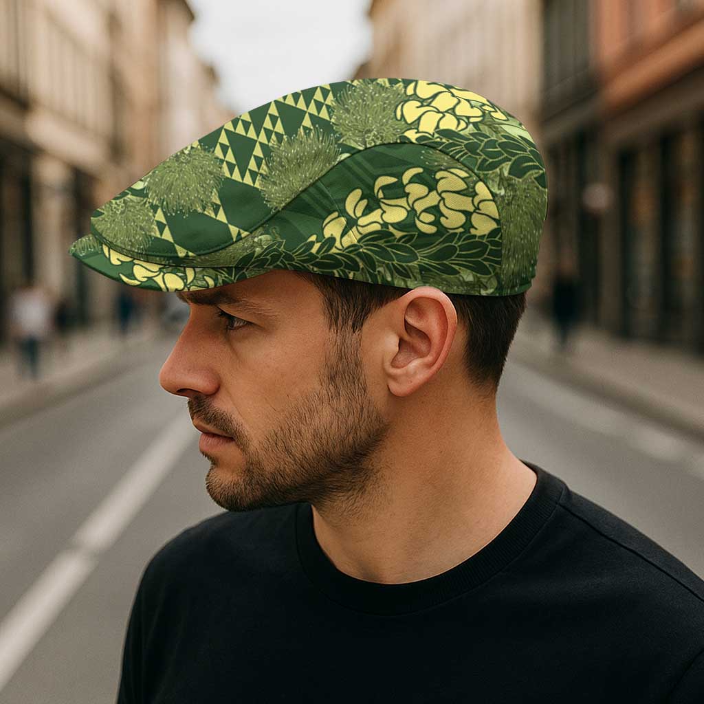 Green Aloha Hawaii Jeff Hat Hawaiian Kakau Ohia Lehua Lei - Polynesian Pride