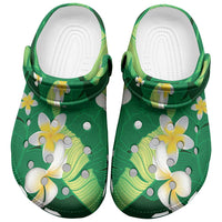 Green Banana Leaf Hawaii Clogs Shoes Lau Maia Plumeria Tropical Summer Vibes