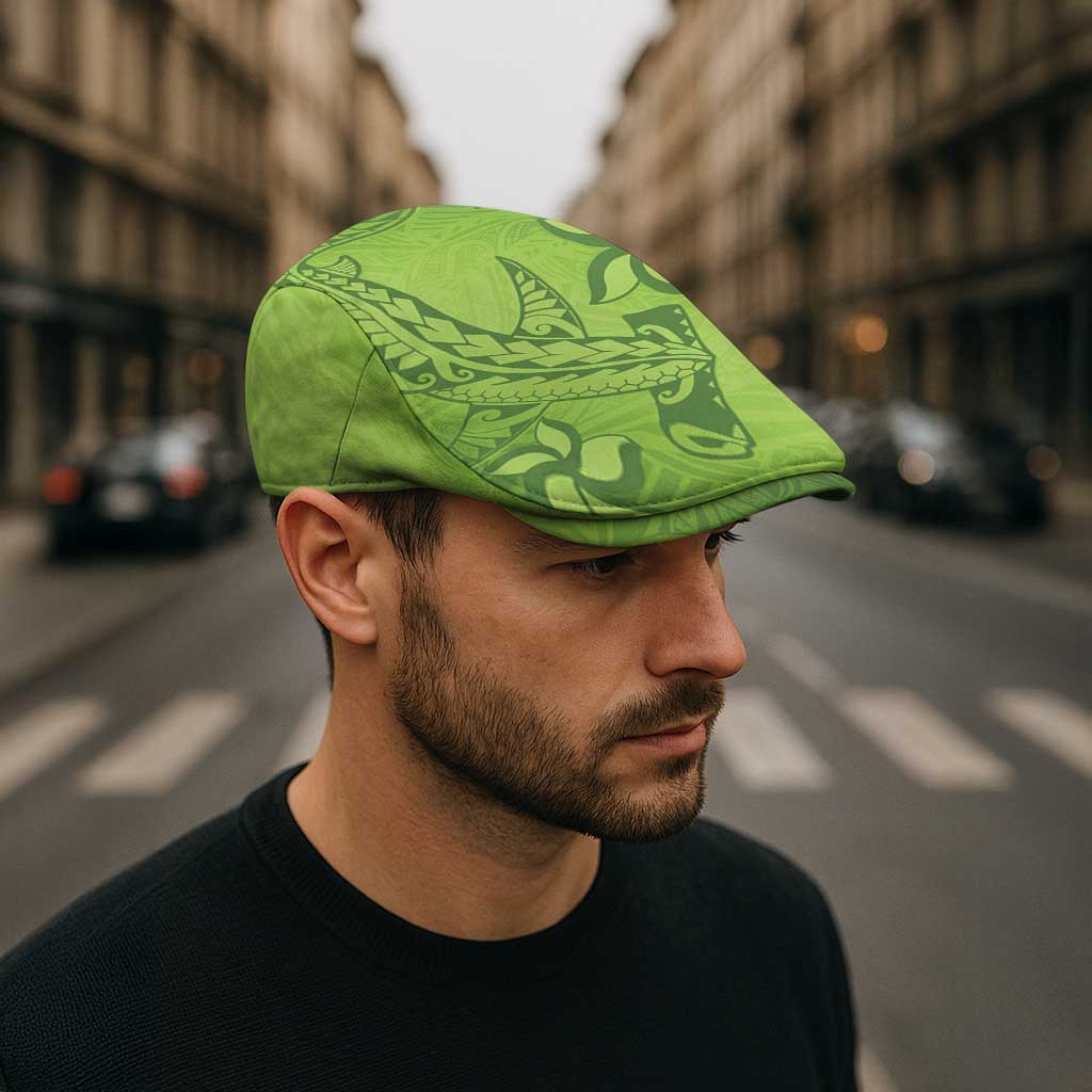 Green Gradient Polynesia Jeff Hat Hawaiian Tribal Hammerhead Shark Tattoo - Polynesian Pride