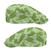 Green Hawaii Kalo Palaka Motifs Jeff Hat Hawaiian Taro Leaves Elegant Vibes LT14 - Polynesian Pride