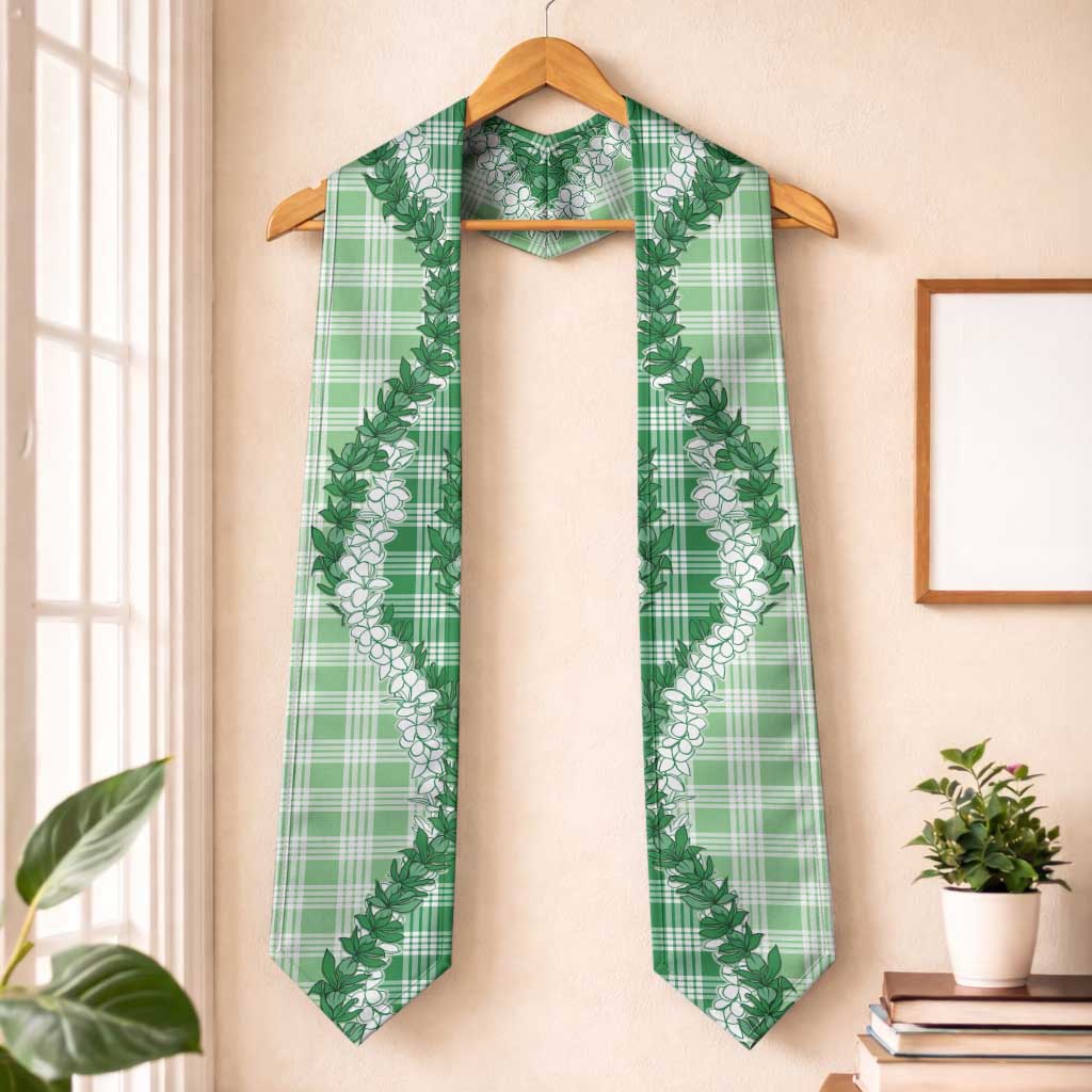 Green Hawaii Palaka Graduation Stole Hawaiian Honohono Lei