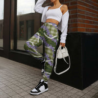 Green Hawaii Palaka Honohono Pikake Jogger Pants Hawaiian Orchid Lei Polynesian Pattern - Polynesian Pride