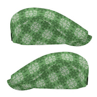 Green Hawaiian Quilt Jeff Hat Hawaii Pineapple Monstera Palaka Motifs - Polynesian Pride