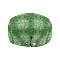 Green Hawaiian Quilt Jeff Hat Hawaii Pineapple Monstera Palaka Motifs - Polynesian Pride