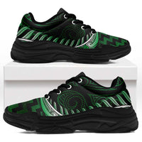 Green Matariki New Zealand Chunky Sneakers Maori Poutama Galaxy Vibes