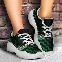 Green Matariki New Zealand Chunky Sneakers Maori Poutama Galaxy Vibes
