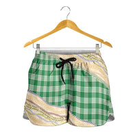 Green Palaka Hawaii Leis Elegant Vibes Shorts for Women