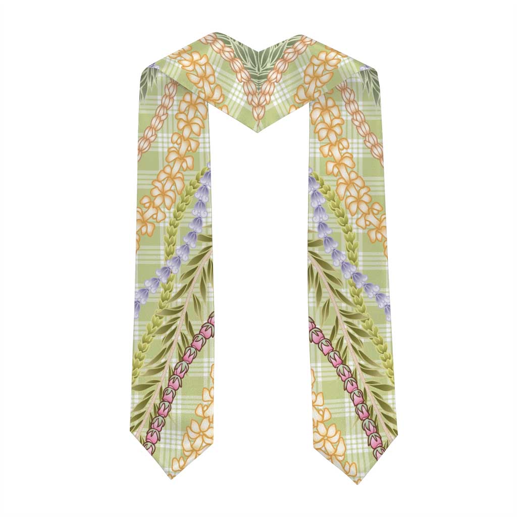 Green Palaka Hawaii Leis Graduation Stole Hawaiian-plaid Elegant Tropical Vibes - Polynesian Pride