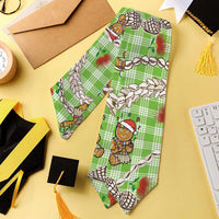 Green Palaka Hawaii Mele Kalikimaka Graduation Stole Ohia Lehua Shell Leis Funny Gingerbread Santa - Polynesian Pride