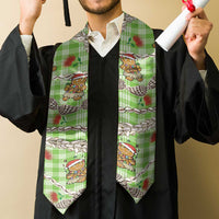 Green Palaka Hawaii Mele Kalikimaka Graduation Stole Ohia Lehua Shell Leis Funny Gingerbread Santa LT14 - Polynesian Pride
