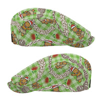 Green Palaka Hawaii Mele Kalikimaka Jeff Hat Ohia Lehua Shell Leis Funny Gingerbread Santa - Polynesian Pride