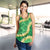 Green Palaka Hawaii Mele Kalikimaka Women Racerback Tank Ohia Lehua Monstera Puakenikeni Lei - Polynesian Pride