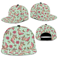 Green Paniolo Palaka Hawaiian Cowgirl Christmas Snapback Cap - Polynesian Pride