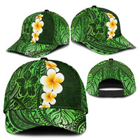 Green Polynesia Classic Cap Plumeria Tropical Leaves With Galaxy Polynesian Art LT14