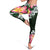 Green Polynesia Leggings Plumeria With Hibiscus Pattern Tropical Vibes - Polynesian Pride