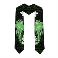 Green Polynesian Pattern With Tropical Flowers Graduation Stole LT05 - Polynesian Pride