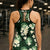 Green Tropical Hawaii Hollow Tank Top Seamless Monstera Plumeria Hawaiian Pattern - Polynesian Pride