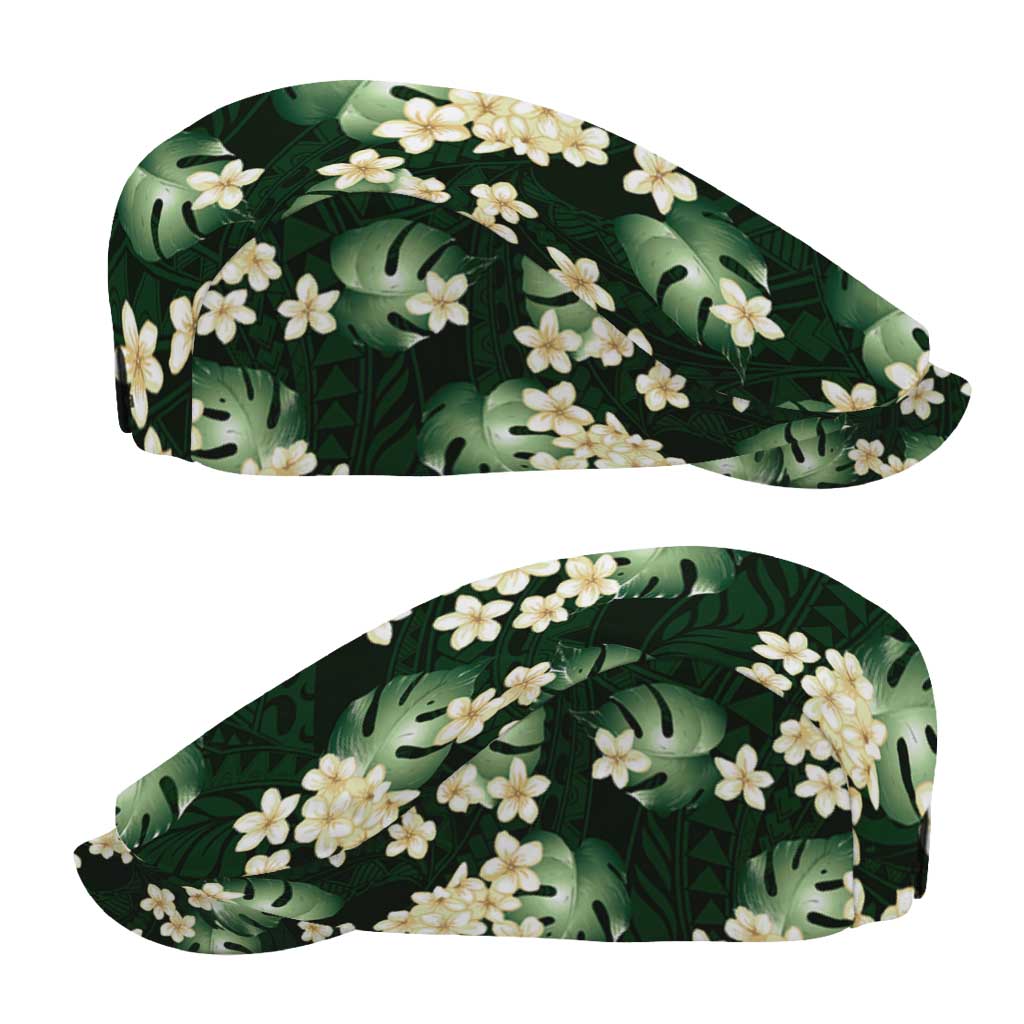 Green Tropical Hawaii Jeff Hat Seamless Monstera Plumeria Hawaiian Pattern - Polynesian Pride
