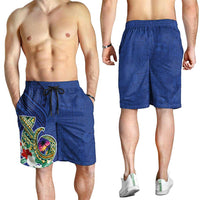 Guam Chamorro Shorts for Men Tribal Latte Stone and Seal Artwork Polynesian Patterns